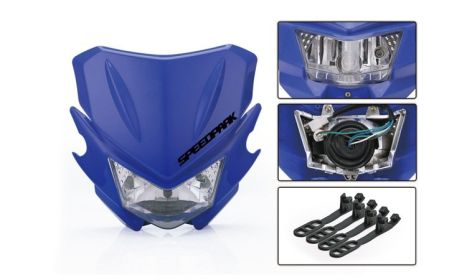 SPEEDPARK Universal Motorcycle Headlight Headlamp Fairing For Dirt Bike (Color: Blue)