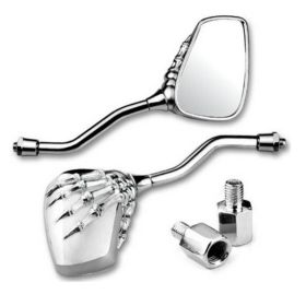 Motorcycle Modified Skeleton Skull Hand Claw Shadow Rearview Mirror (Color: Silver)