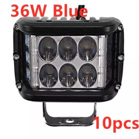 Motorcycle side flash 36W work light (Option: 36W Blue 10pcs)