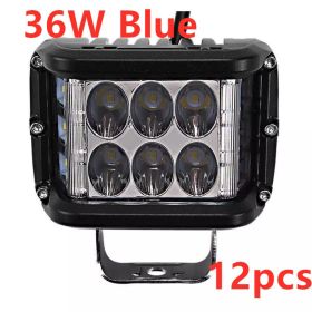 Motorcycle side flash 36W work light (Option: 36W Blue 12pcs)